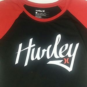 Hurley Ladies Graphic Tee Large 3/4 Sleeve
